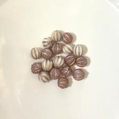 ビーズ ハンドメイド かぼちゃビーズ ベージュ ブラウン 茶色 18個セット