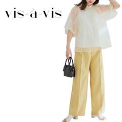 B106 vis-'a-vis 総レースシアー刺繍ブラウス　キナリ　新品