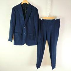 【美品】グリーンレーベルリラクシング マルゾット スリーピーススーツネイビー44 GREEN LABEL RELAXING STRONA生地 ウールスーツ ネイビー 44