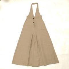 カレンソロジー Curensology　サロペットワイドパンツ　ウールリネン　M