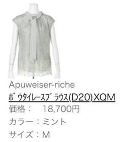 Apuweiser-riche ボウタイレースブラウス Mサイズ