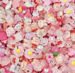 233 まとめ売り ピンク系 ミックス デコパーツ 50個のサムネイル
