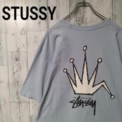 z52【人気Lサイズ]ステューシー Tシャツ バックロゴ クラウン 即