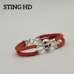 ★STING HD★ ブレスレット スカル グラデーション オレンジ シルバー