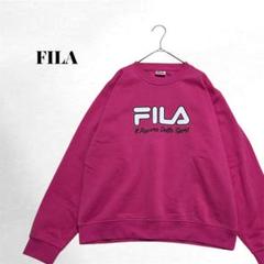 【フィラ】 トレーナー スウェットピンク 裏起毛 かわいい シンプル ロゴ