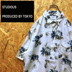 送料無料 ステュディオス 総柄 花柄 人気 ゆるだぼ00s アロハシャツ 半袖