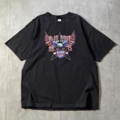 古着 HOT LEATHERS 半袖Tシャツ バックプリント 黒 XL