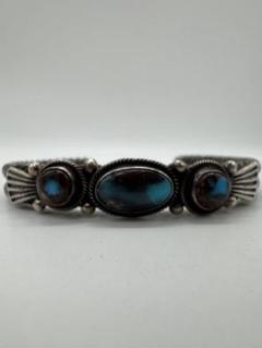 【新発売】 Navajo:ナバホ族 Donovan Cadman作 3連ターコイズ バングル アクセサリー