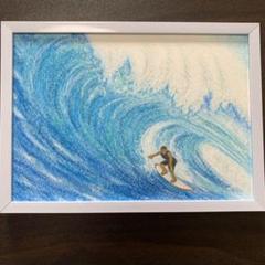 海とサーフィンのパステル画 原画 m69095782098_1.jpg?1649708408