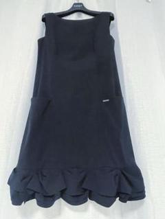 FOXEY NEWYORK ネイビー　レイニーワンピース フリル 40 FOXEY NEWYORK ネイビー レイニーワンピース フリル 40 - メルカリ