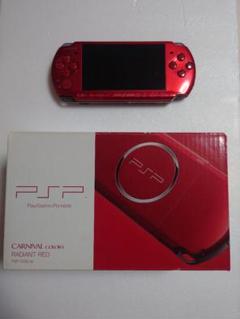 PSP-3000 レッド 本体 充電器未使用 箱付き＋メモリースティック2GB