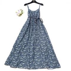 ★極美品　ローラアシュレイ　マキシ丈ワンピース　❤︎花柄　ネイビー♡ピンク　M L ☆極美品 ローラアシュレイ マキシ丈ワンピース ❤︎花柄