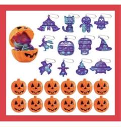 ハロウィン飾りセット プッシュポップバブル かぼちゃ型ケース付き