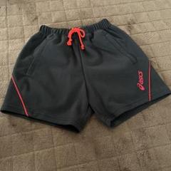 女児用 asics バレーボールパンツ 黒 赤 - メルカリ