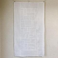 ポジャギ　130×120 ホワイトリネン　No.175 ウォッシャブル】ナチュラルリネンブレンドシャツジャケット