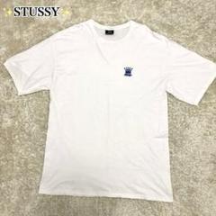 古着　STUSSY ステューシー　半袖　Tシャツ　クラウンロゴ　刺繍　XLサイズ