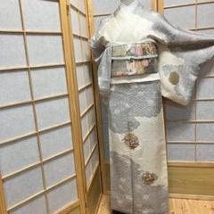 ［4353］訪問着 美品 雪輪花文 金銀彩 逸品 正絹 着物 袷