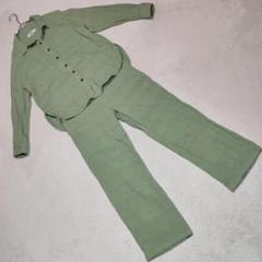 良品★AZUL BY MOUSSY セットアップ シャツ パンツ グリーン S