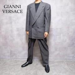 GIANNI VERSACE グレー ウール ストライプ ダブル セットアップ