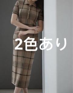 ワンピース Gold-Buttoned Plaid Knit Dress herlipto Gold-Buttoned Plaid Knit Dress