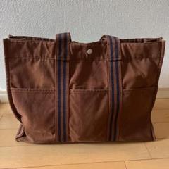 値下げHERMES フールトゥ　MM ブラウン トートバッグ ネイビー&ブラウンのサムネイル
