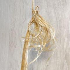 精麻しめ縄龍　紙垂　水晶10mm宝珠付き　ご注文を受けてから作成いたします。 精麻しめ縄龍 紙垂 水晶10mm宝珠付き ご注文を受けてから