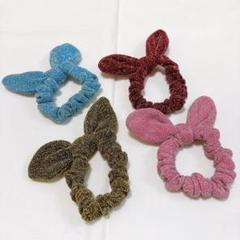 ❤️人気商品❤️ リボン付き シュシュ 4個セット ヘアゴム ヘアアレンジ 4色