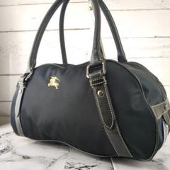 【美品】バーバリーブルーレーベル☆ナイロン　レザー　肩掛け　ミニボストン