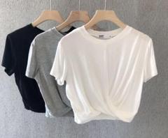センターツイストTシャツ　blackのサムネイル
