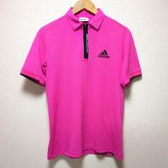 adidas アディダス ハーフジップシャツ ピンク L