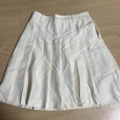 ホワイト プリーツスカート風　キュロット　サイドファスナー付きレディースMサイズ