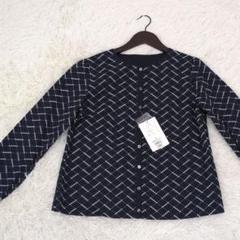 sallyscott ラウンドネック 総刺繍ブラウス 長袖 ネイビー 9号