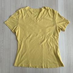 イエロー Vネック 半袖Tシャツ