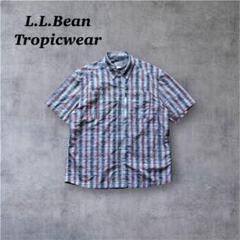 L.L.Bean Tropicwear 半袖シャツ　エルエルビーン　チェック柄