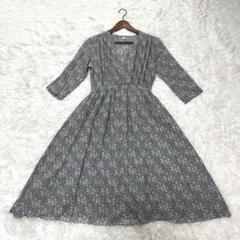 ハグオーワー 長袖 楊柳 花柄 フラワープリント　ロングワンピース ハグオーワー 長袖 楊柳 花柄 フラワープリント ロング