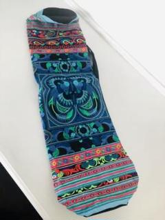 【未使用】カラフル刺繍ヨガマットケース(青)