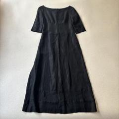 シビラ　ホコモモラ　ロングワンピース　シアー素材　黒　日本製　半袖　XL 42 シビラ ホコモモラ ロングワンピース シアー素材 黒 日本製 半袖