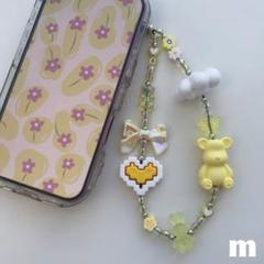 ハンドメイドビーズストラップ♡イエロー