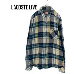 LACOSTE LIVEラコステライブ　長袖チェックシャツ　ネルシャツ　メンズ