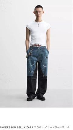 ZARA × ANDERSSON BELL レイヤードジーンズEU36(JP29 ANDERSSON BELL X ZARA DETACHABLE LAYERED JEANS - Mid-blue
