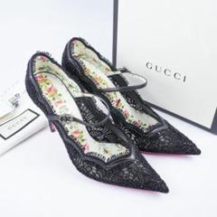 EU37.5 GUCCI ブラック レース ハイヒール 410A EU37.5 GUCCI ブラック レース ハイヒール 410A - メルカリ