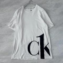 カルバンクライン CKロゴ 半袖カットソー Sサイズ デカロゴ