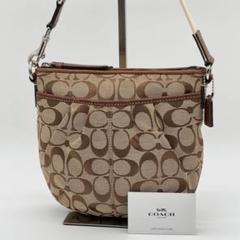 【美品】COACH シグネチャー ポシェットサコッシュ ショルダーバッグ 茶色