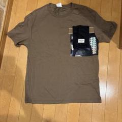 ブラウン Ｌポケット付き Tシャツ