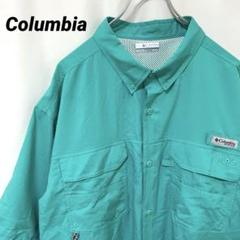 N-5002 Columbia アメリカ古着 フィッシングシャツ 半袖無地XL