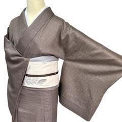 A80愛華 夏着物 小紋　正絹　波模様　薄黄　トールサイズ　美品　身丈162cm A80愛華 夏着物 小紋 正絹 波模様 薄黄 トールサイズ 美品 身丈