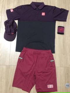 ユニクロ シャツ パンツ テニス ウェア フェデラー 錦織 M 帽子