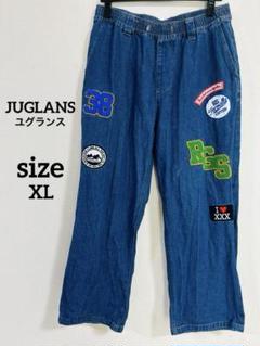 JUGLANS ユグランス 刺繍パッチ付きデニムパンツ 44