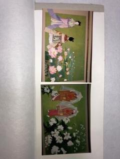 風呂先屏風　二曲一双　花華　押絵