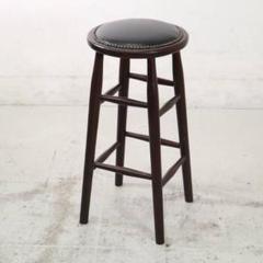 6脚まとめ買い3 ルーマニア製 ハイスツール ビーチ材 ブラック PVCレザー